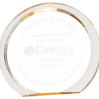 GOLD ROUND HALO ACRYLIC