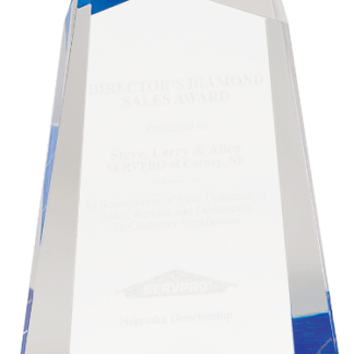 BLUE FACET WEDGE ACRYLIC