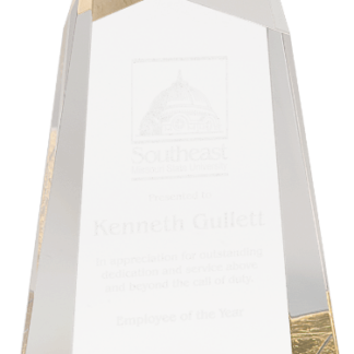 GOLD FACET WEDGE ACRYLIC