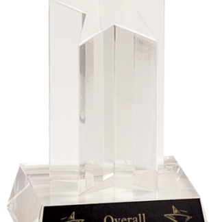 GOLD SINGLE STAR COLUMN ACRYLIC