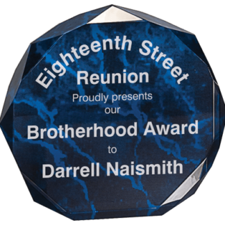 BLUE MARBLE OCTAGON ACRYLIC