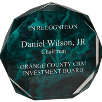 GREEN MARBLE OCTAGON ACRYLIC