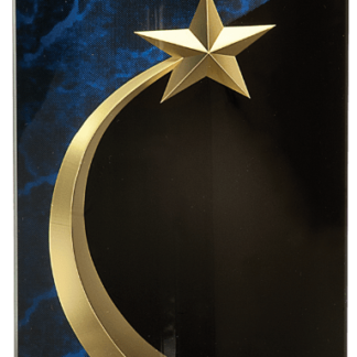 BLUE MARBLE RNDED SHOOTING STAR ACRYLIC