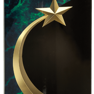 GREEN MARBLE RNDED SHOOTING STAR ACRYLIC