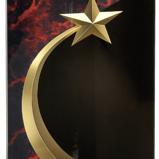 RED MARBLE RNDED SHOOTING STAR ACRYLIC