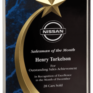 BLUE MARBLE SQUARE SHOOTING STAR ACRYLIC