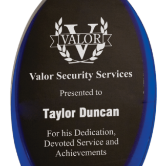 BLACK/BLUE LUMINARY OVAL ACRYLIC