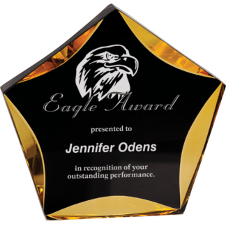 BLACK/GOLD LUMINARY STAR ACRYLIC