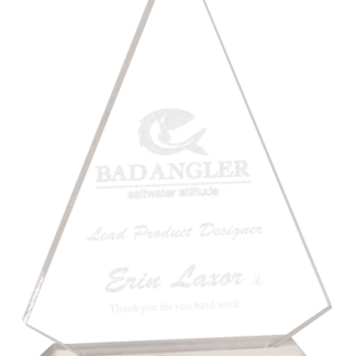 CLEAR TRIANGLE ACRYLIC W/WHITE BASE