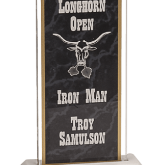 BLACK MARBLE ARCH ACRYLIC W/WHITE BASE