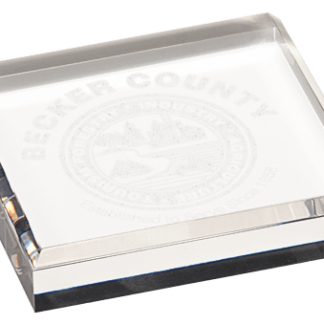 CLEAR ACRYLIC PAPERWEIGHT