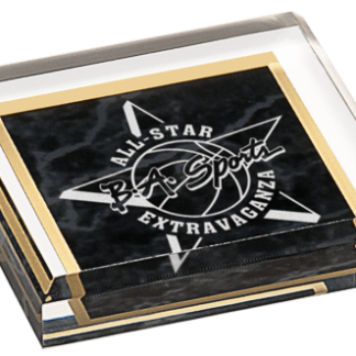 BLACK MARBLE ACRYLIC PAPERWEIGHT