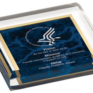 BLUE MARBLE ACRYLIC PAPERWEIGHT