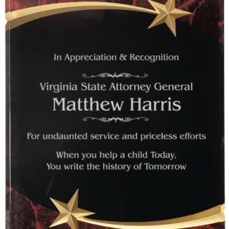 RED MARBLE SHOOTING STAR ACRYLIC PLAQUE