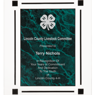 GREEN MARBLE CLEAR-PLAQ