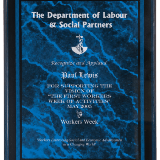 BLUE MARBLE BORDER CLEAR-PLAQ