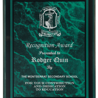 GREEN MARBLE BORDER CLEAR-PLAQ