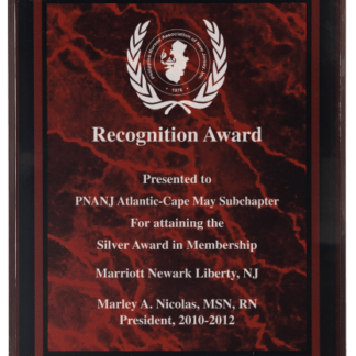 RED MARBLE BORDER CLEAR-PLAQ