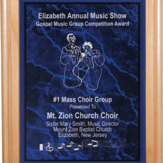 PURPLE MARBLE PLQ PLT/RED ALDER PLAQUE