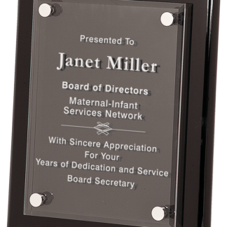 BLACK PIANO FINISH FLOATING ACRYLIC PLQ