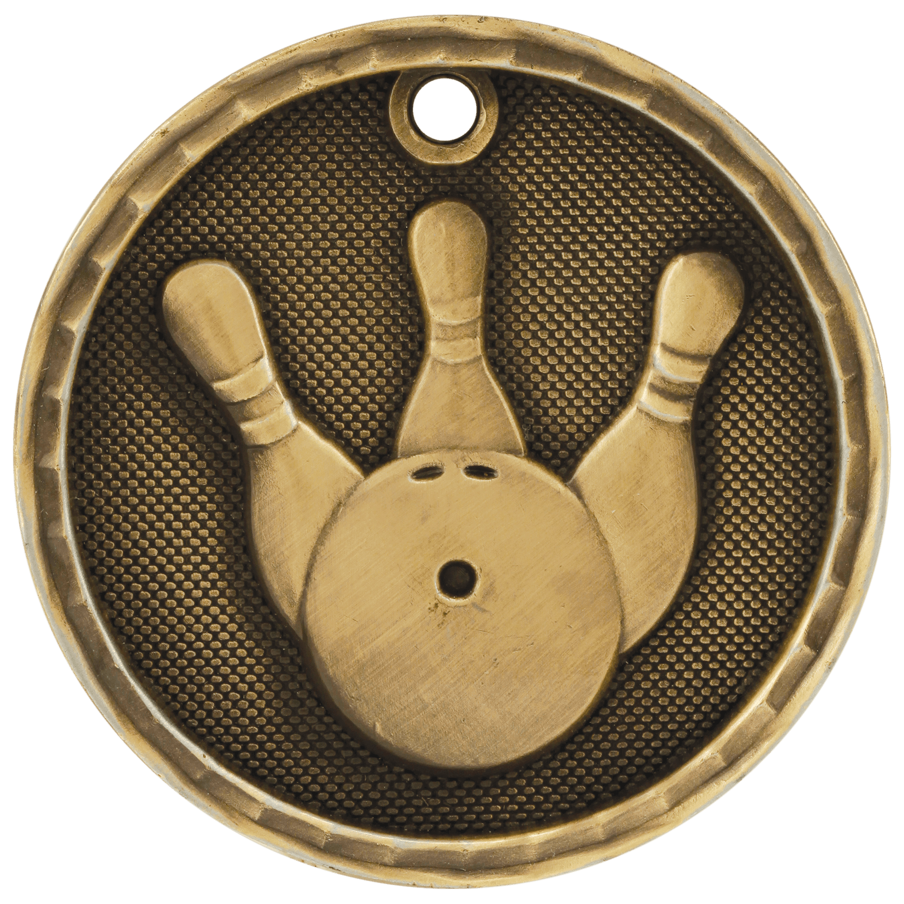 Bowling 3-D Medal-Gold