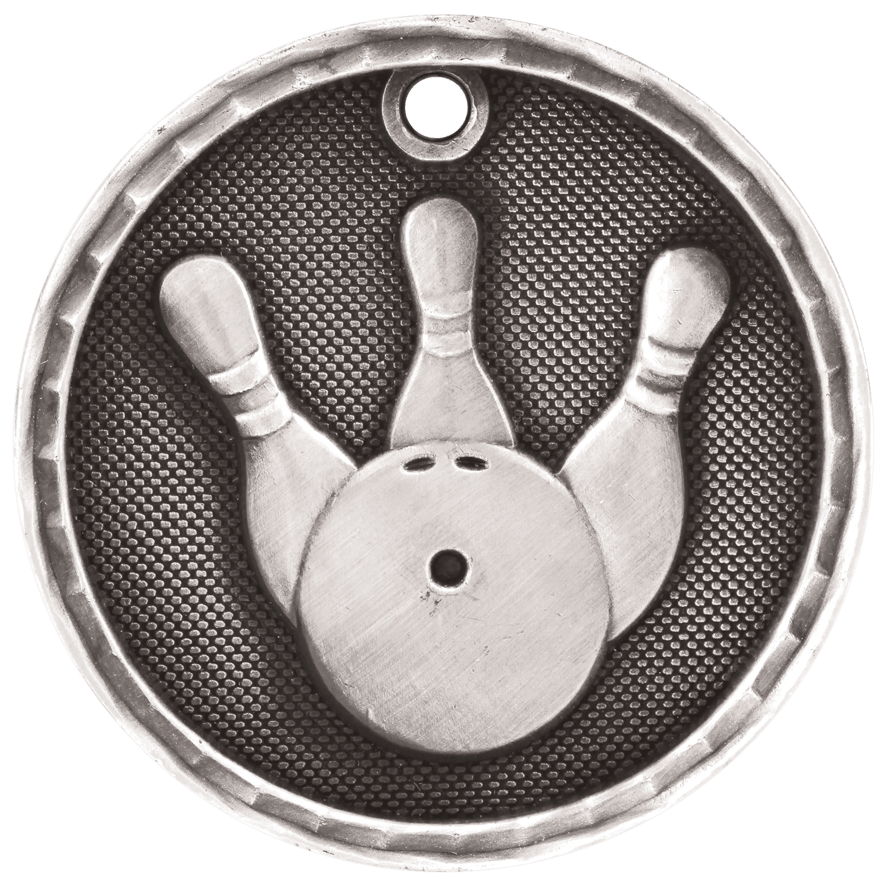 Bowling 3-D Medal-Silver