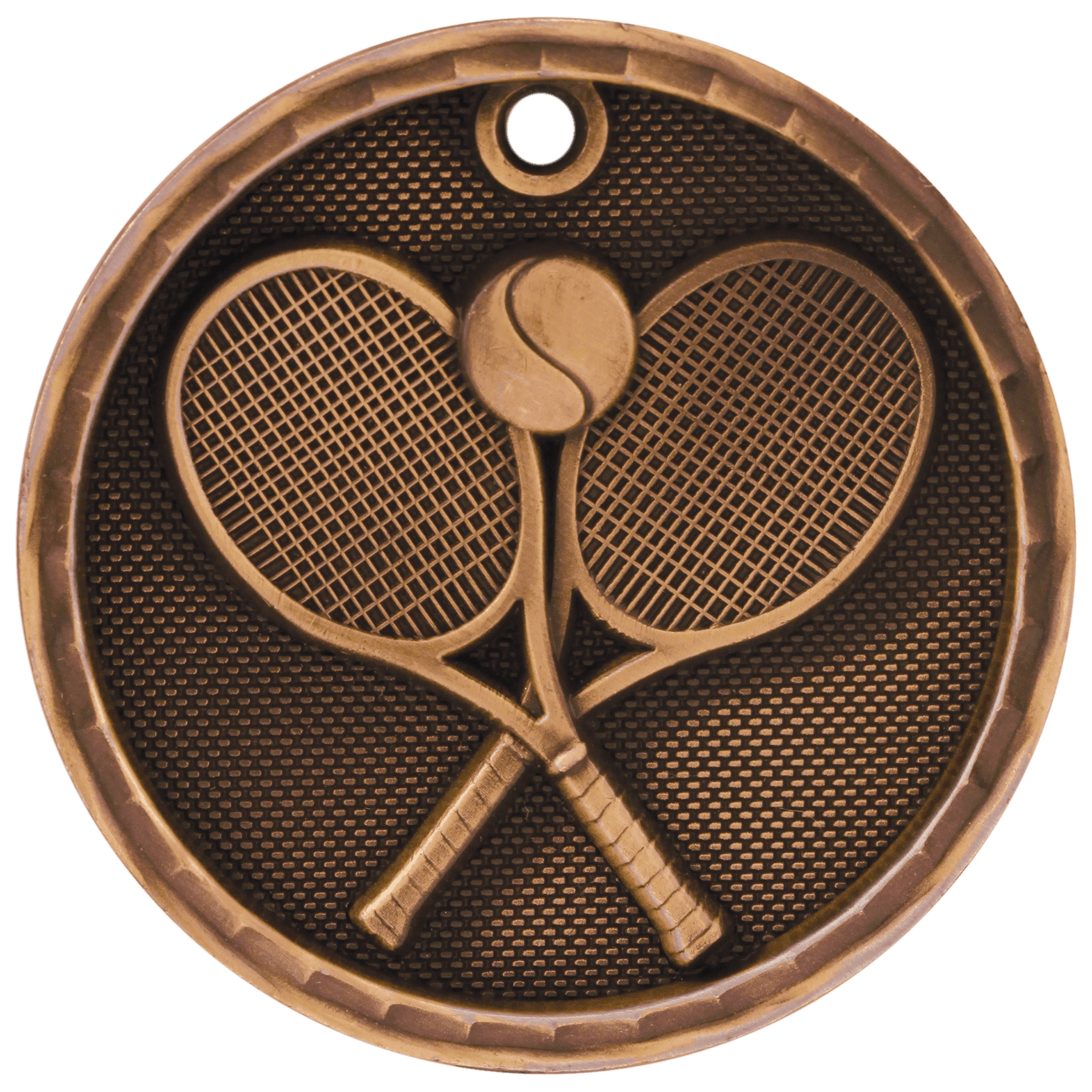 Tennis 3-D Medal-Bronze