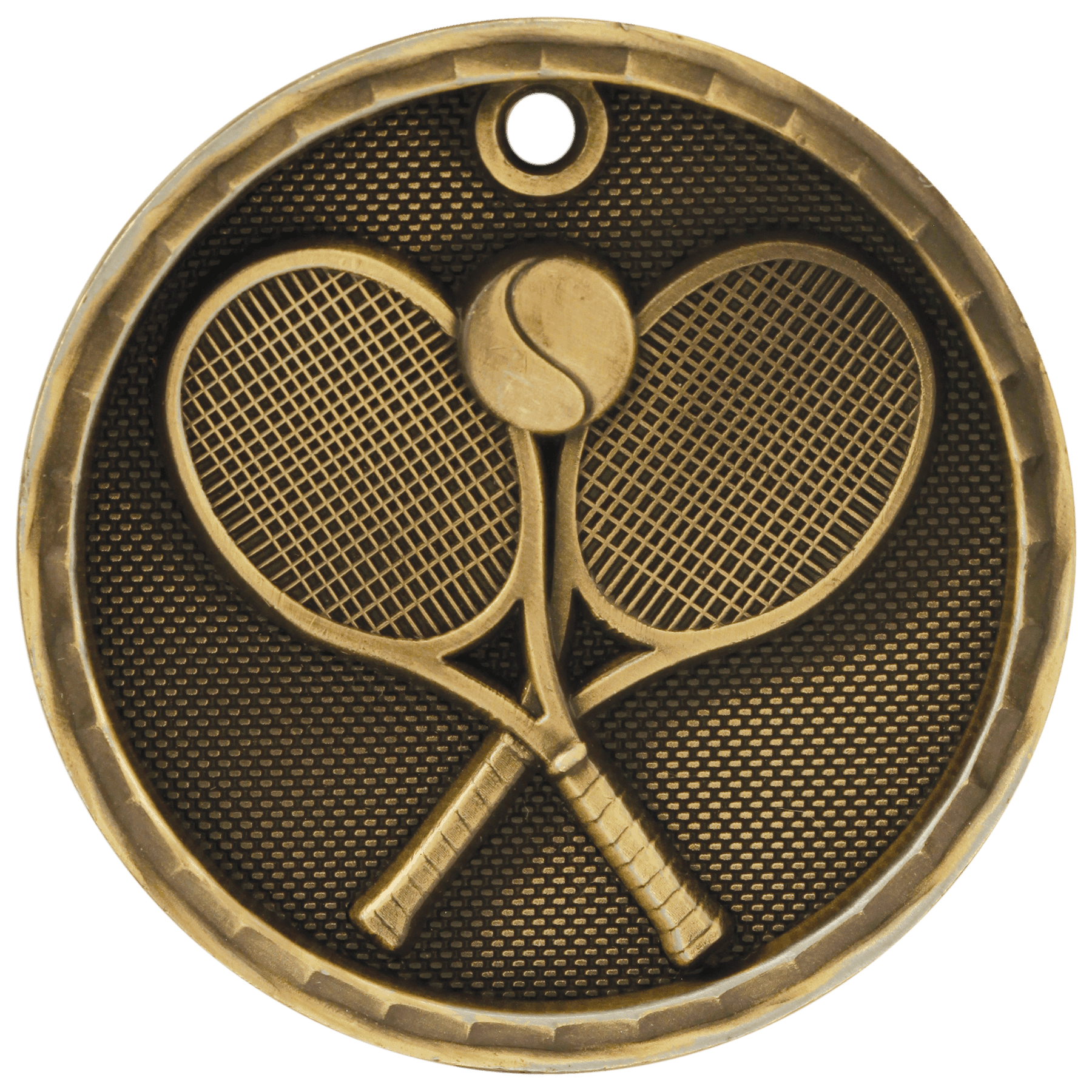 Tennis 3-D Medal-Gold