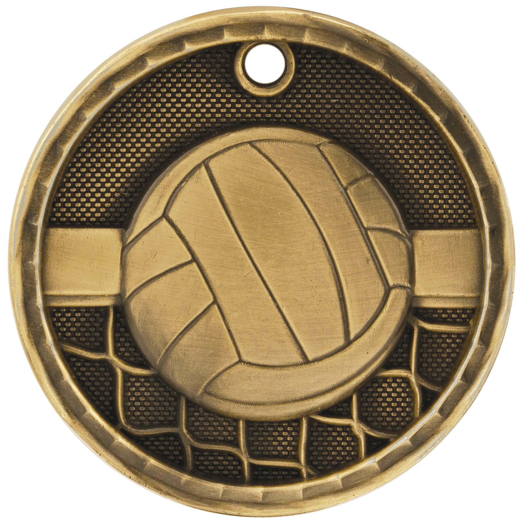 Volleyball 3-D Medal-Gold