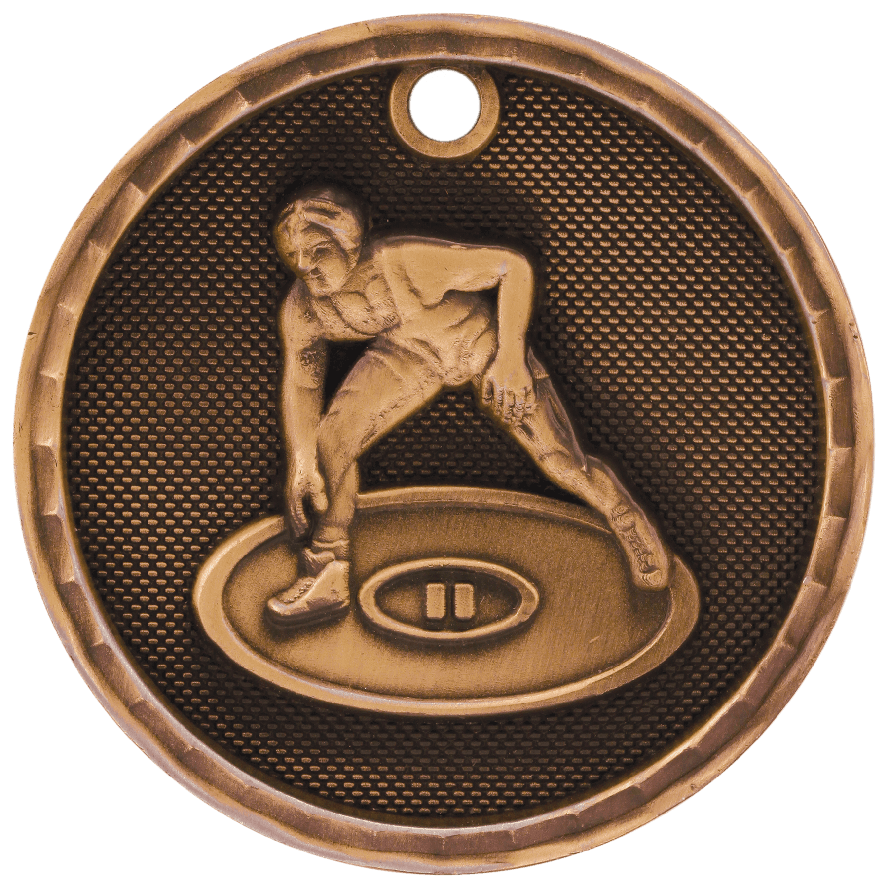 Wrestling 3-D Medal-Bronze
