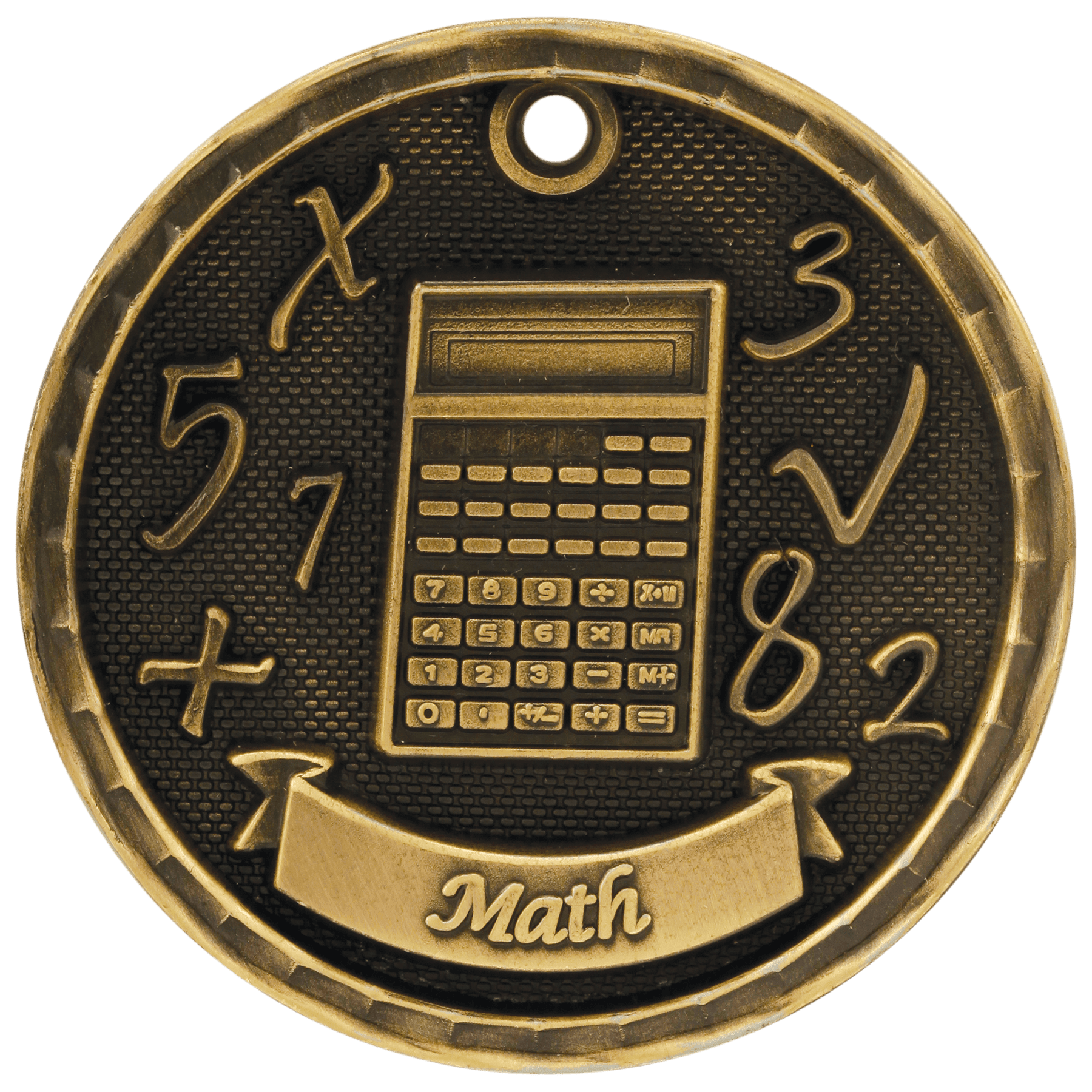 Math 3-D Medal-Gold