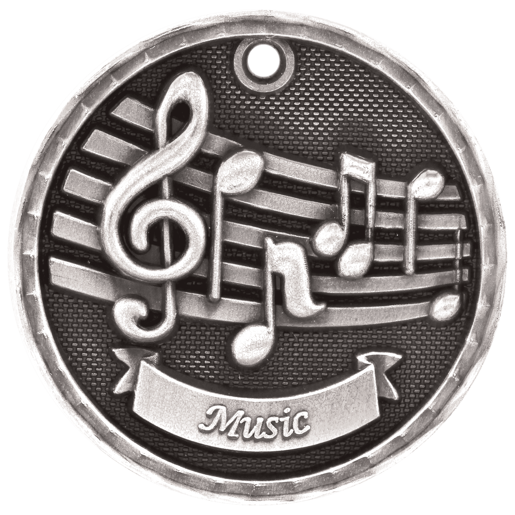 Music 3-D Medal-Silver