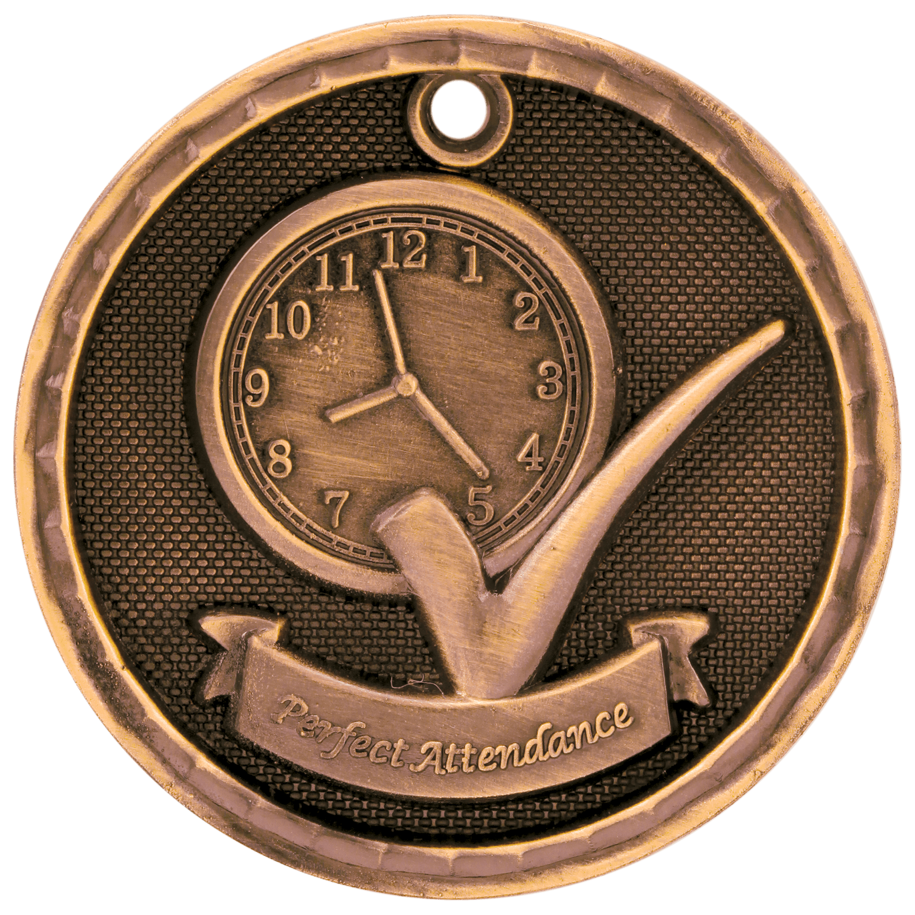 Perfect Attendance 3-D Medal-Bronze
