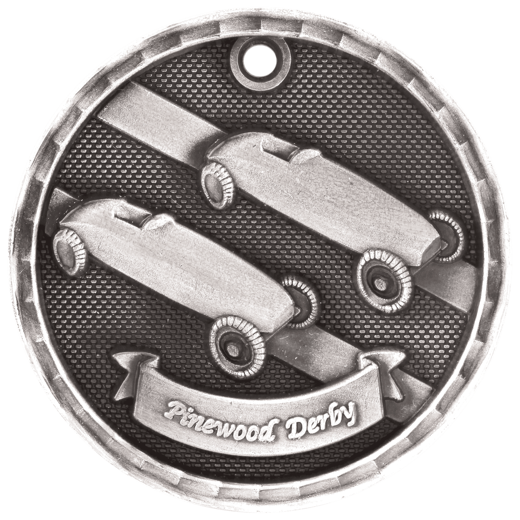 Pinewood Derby 3-D Medal-Silver