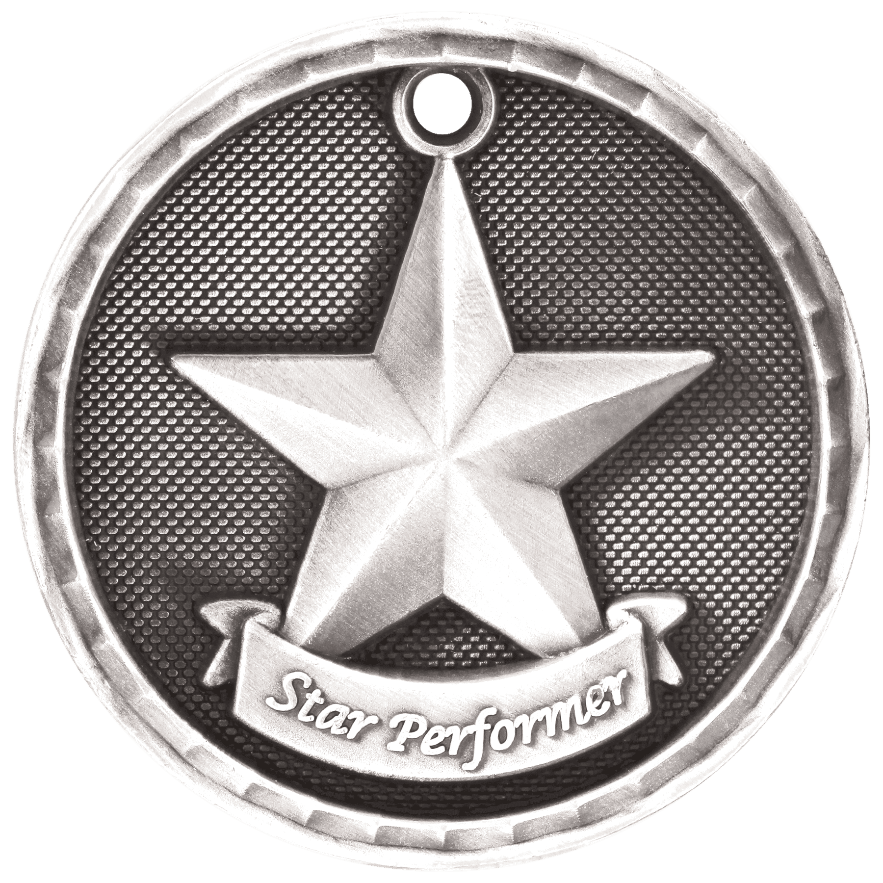 Star Performer 3-D Medal-Silver