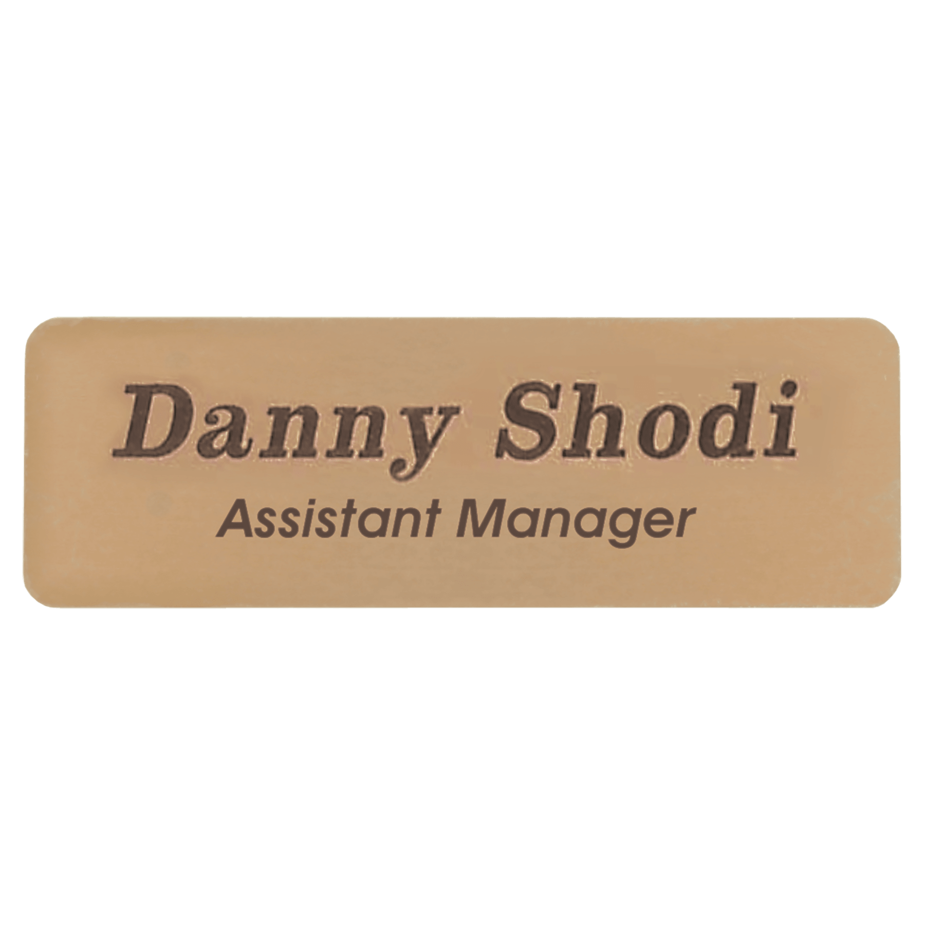 Satin Gold Brass Rectangle Name Badge