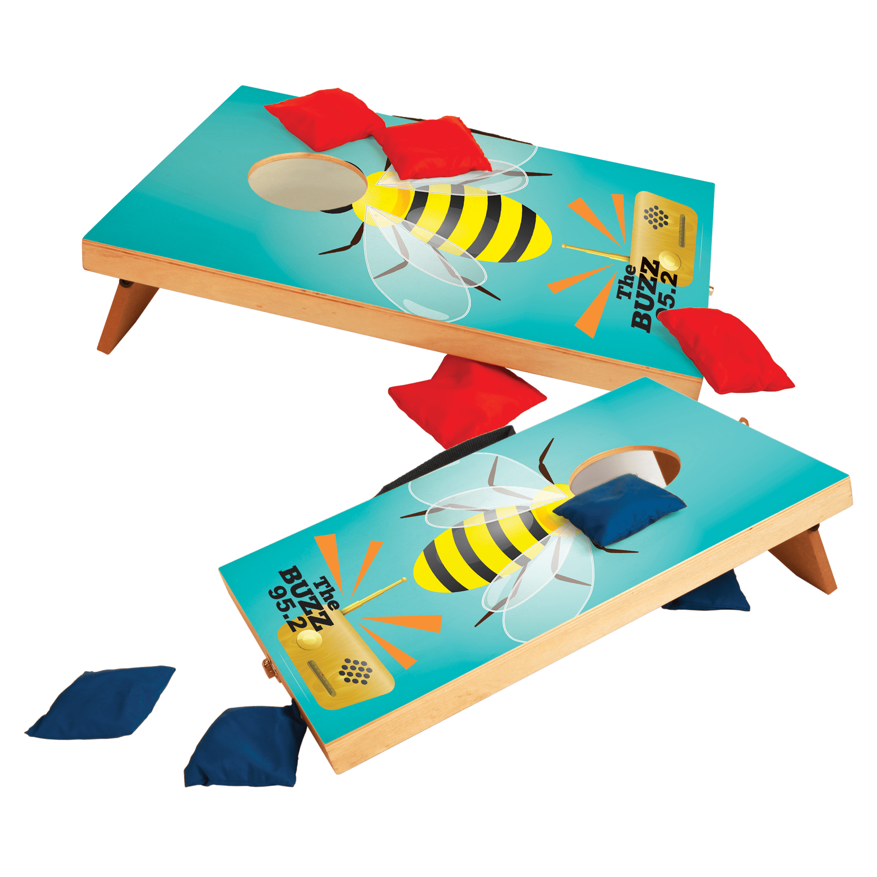 Full Color Wooden Mini Bag Toss Game with 8 Bags