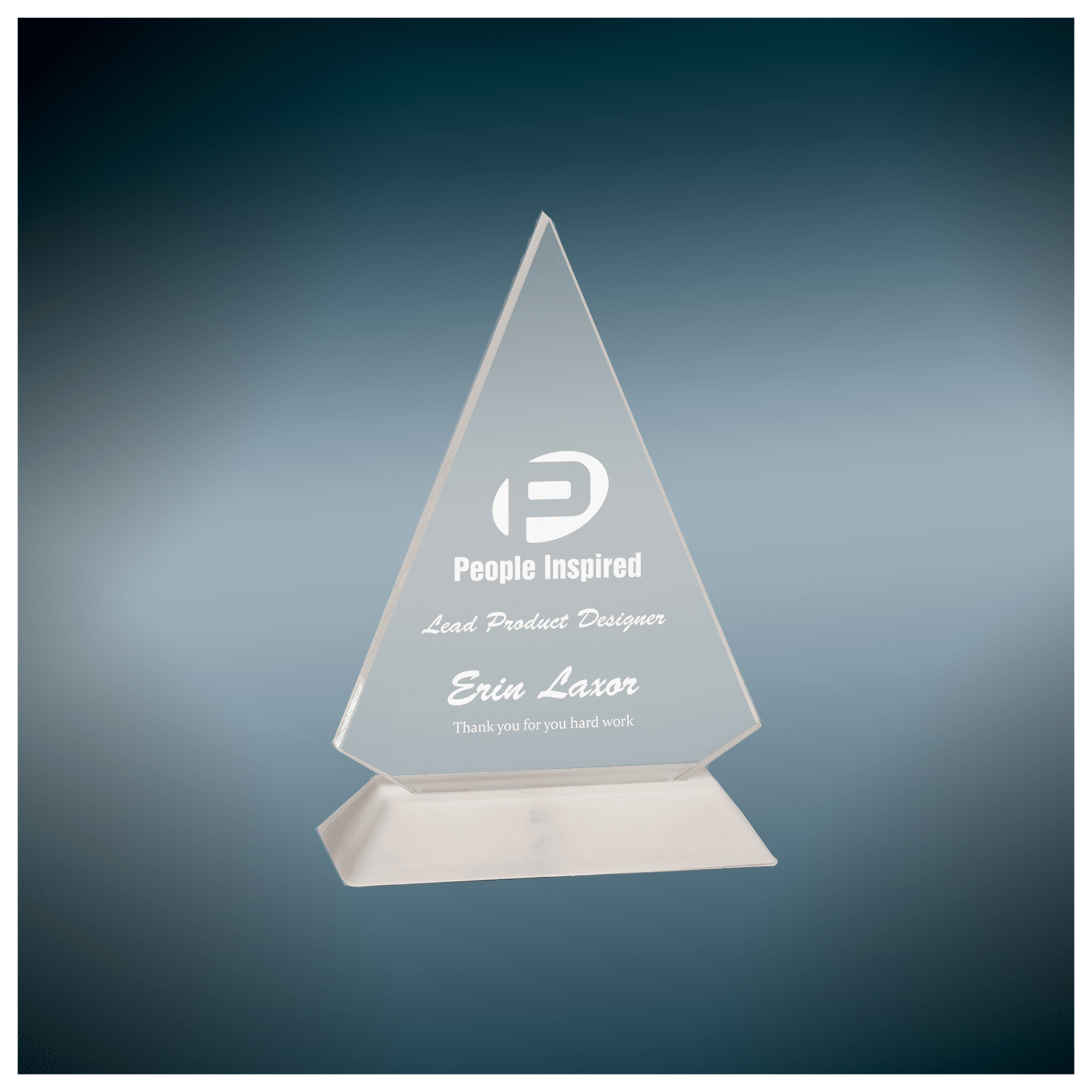 7" Clear Triangle Pop-In Acrylic with Black Base