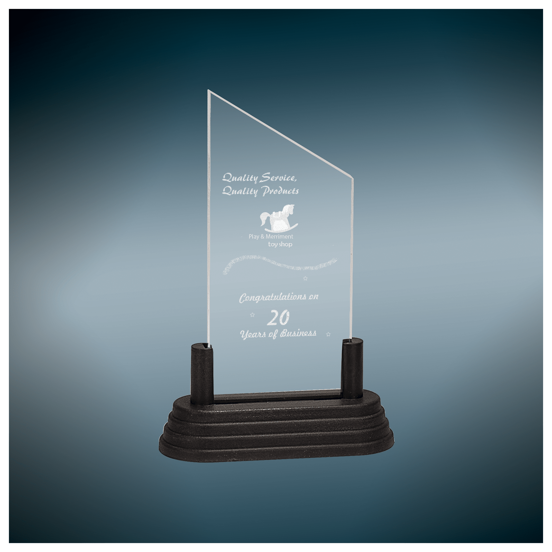 6" Clear Corners Pop-In Acrylic with Gold Pedestal Base