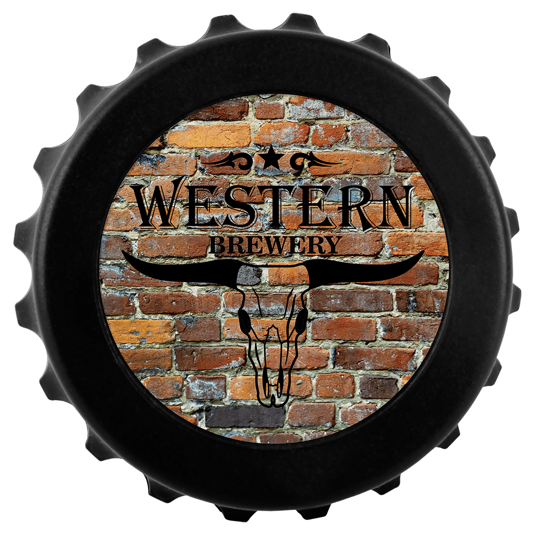 Black Magnetic Bottle-Cap Shaped Bottle Opener