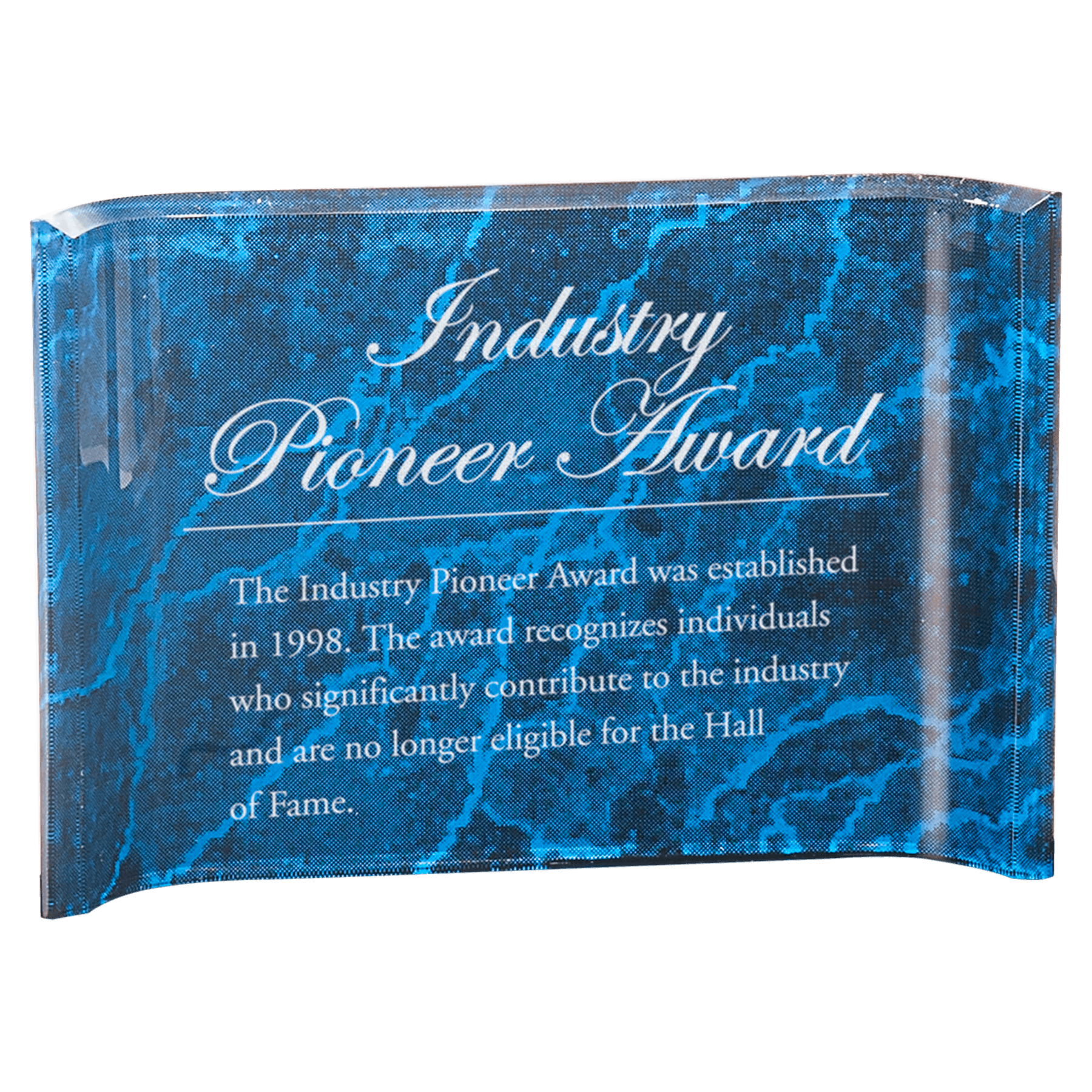 6" x 4" Blue Marble Acrylic Crescent