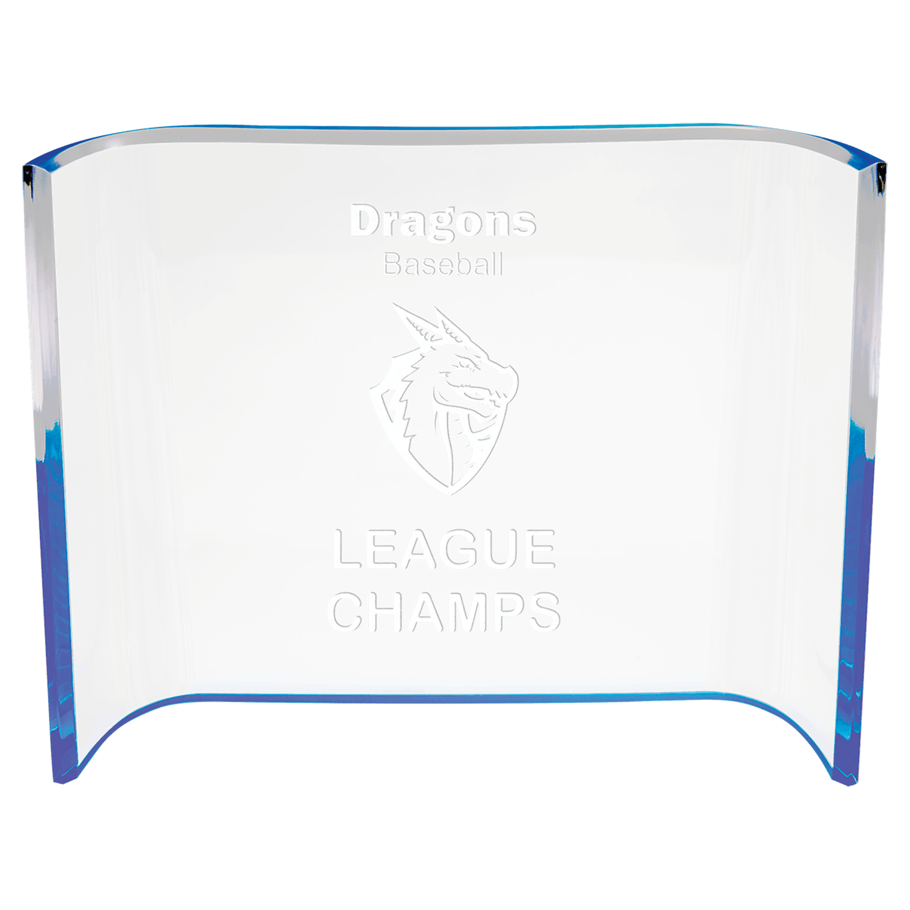 8" x 6" Blue Acrylic Crescent