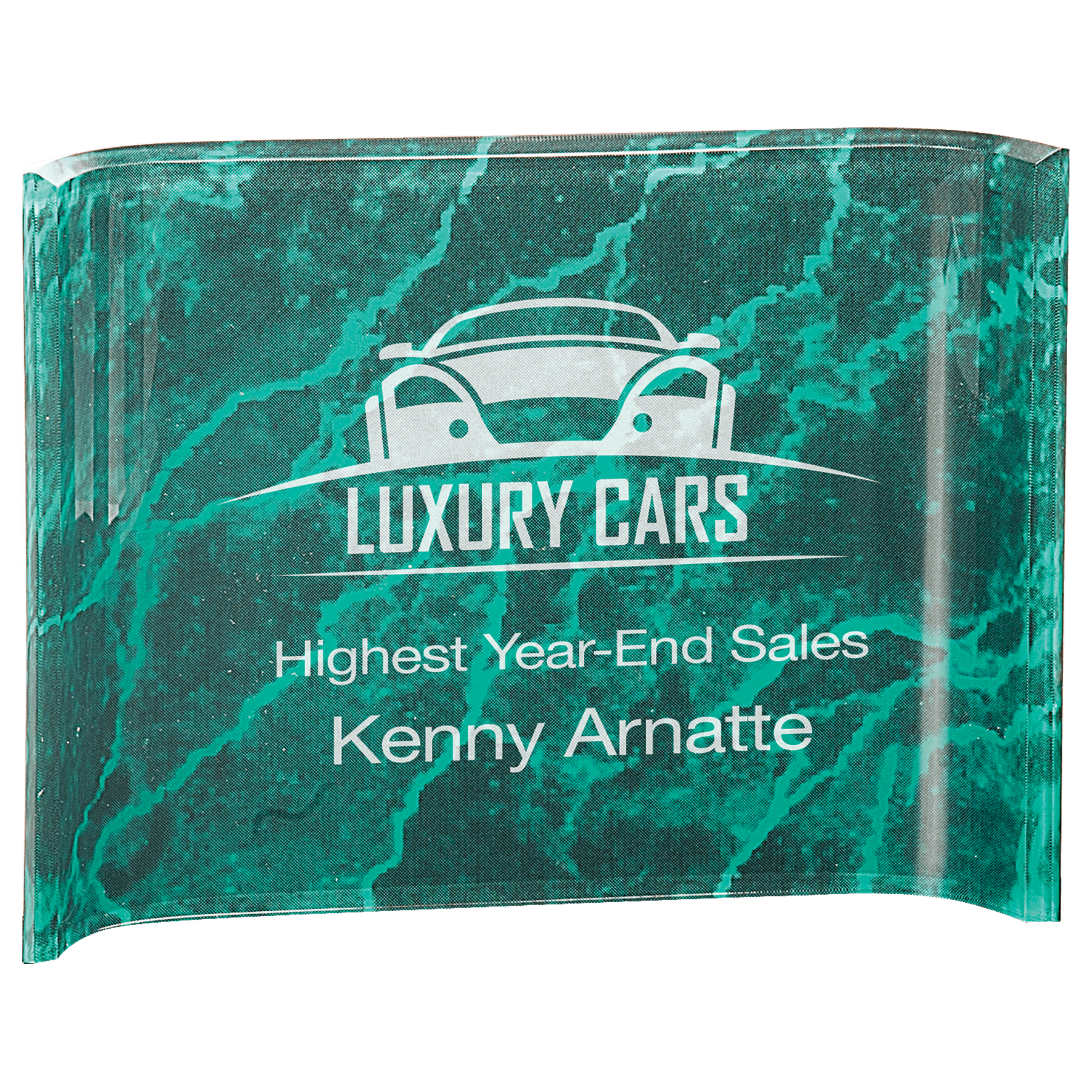 8" x 6" Green Marble Acrylic Crescent