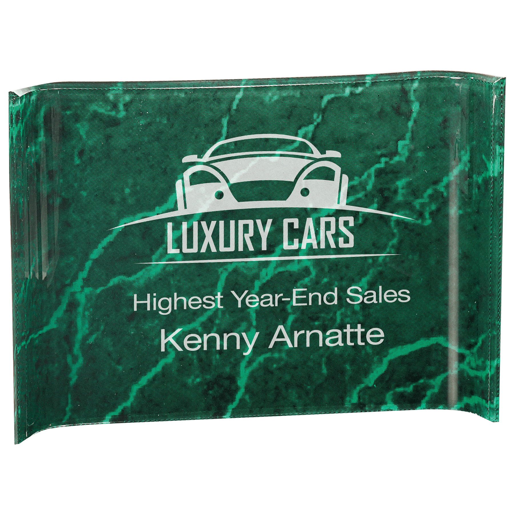 10" x 7" Green Marble Acrylic Crescent