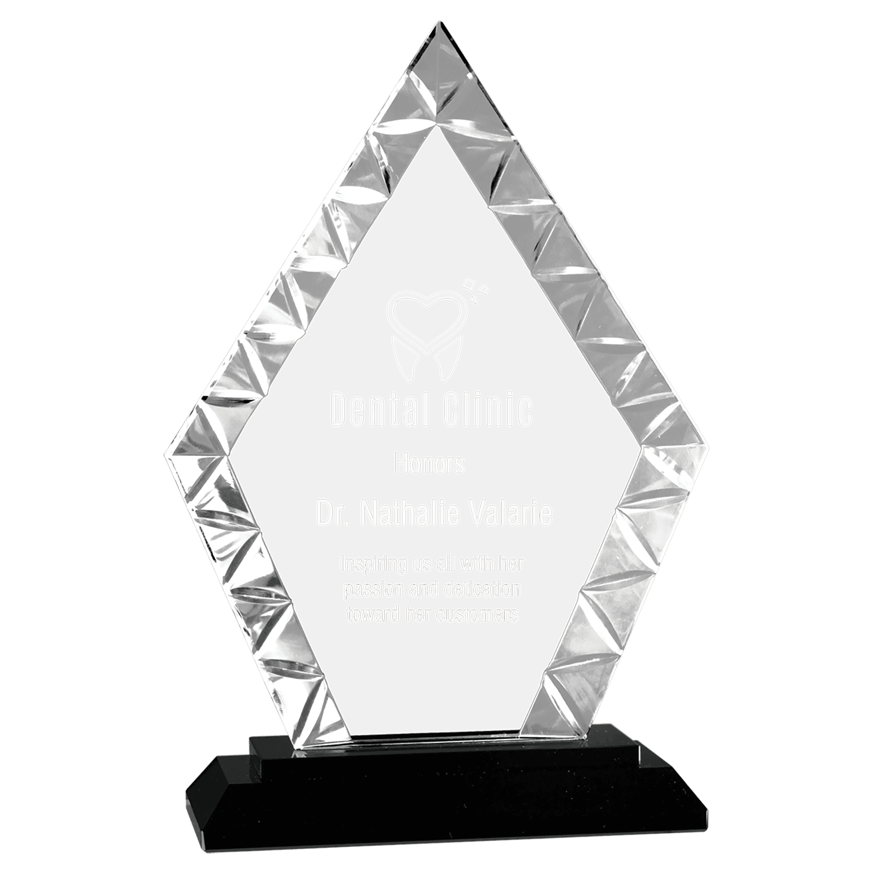 7 1/2" Diamond Accent Glass on Black Base