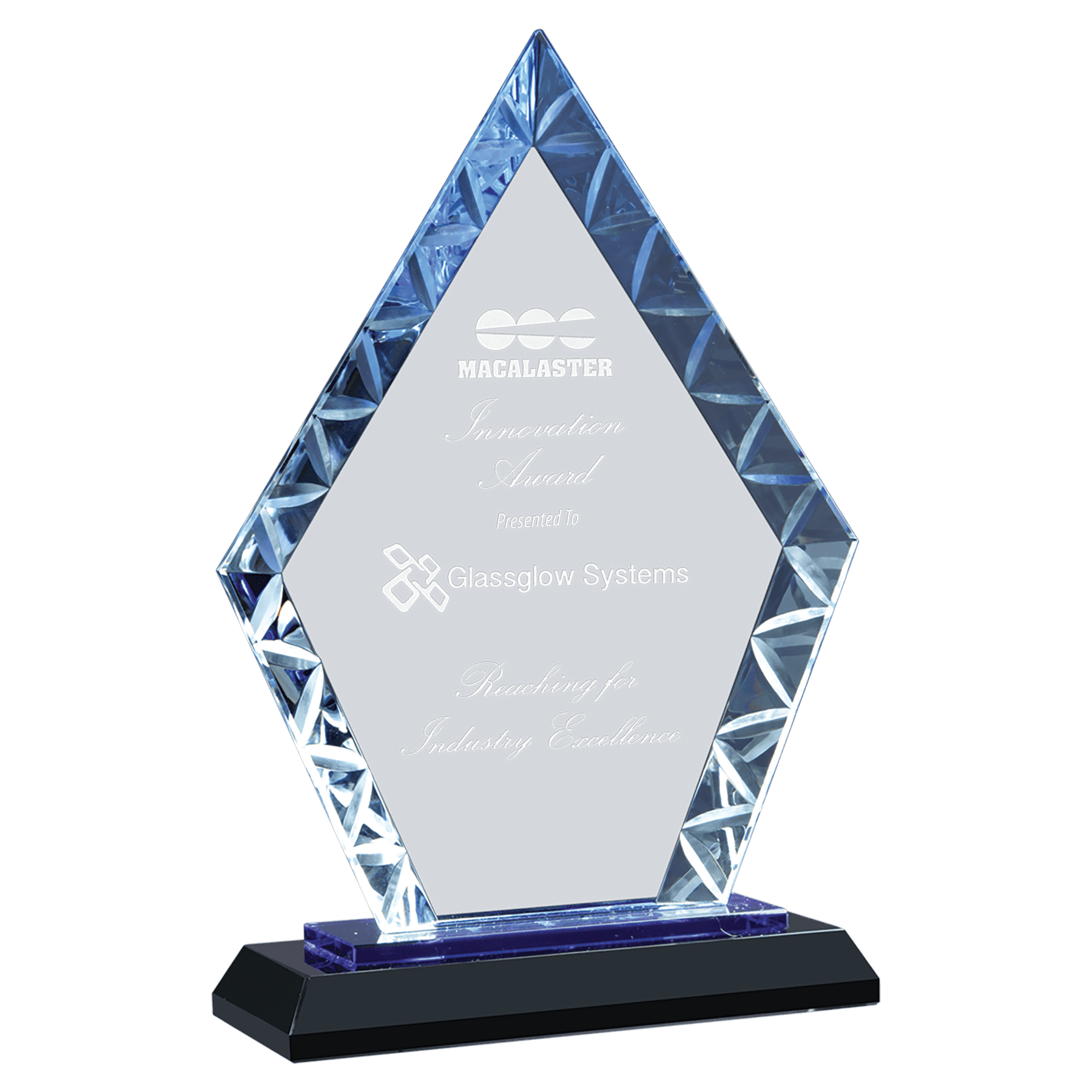 7 1/2" Diamond Accent Glass on Blue & Black Base