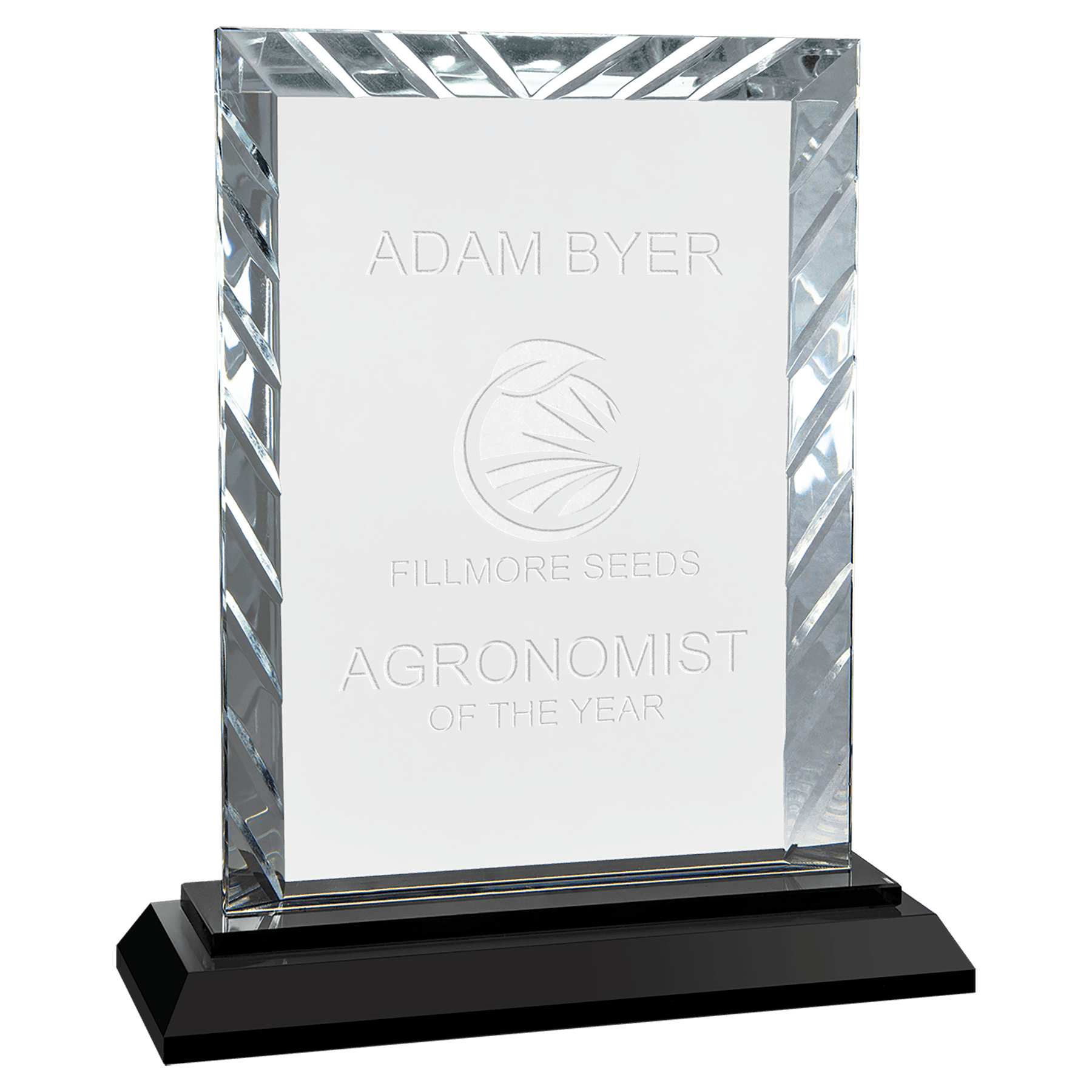 Small Rectangle Accent Glass with Black Base