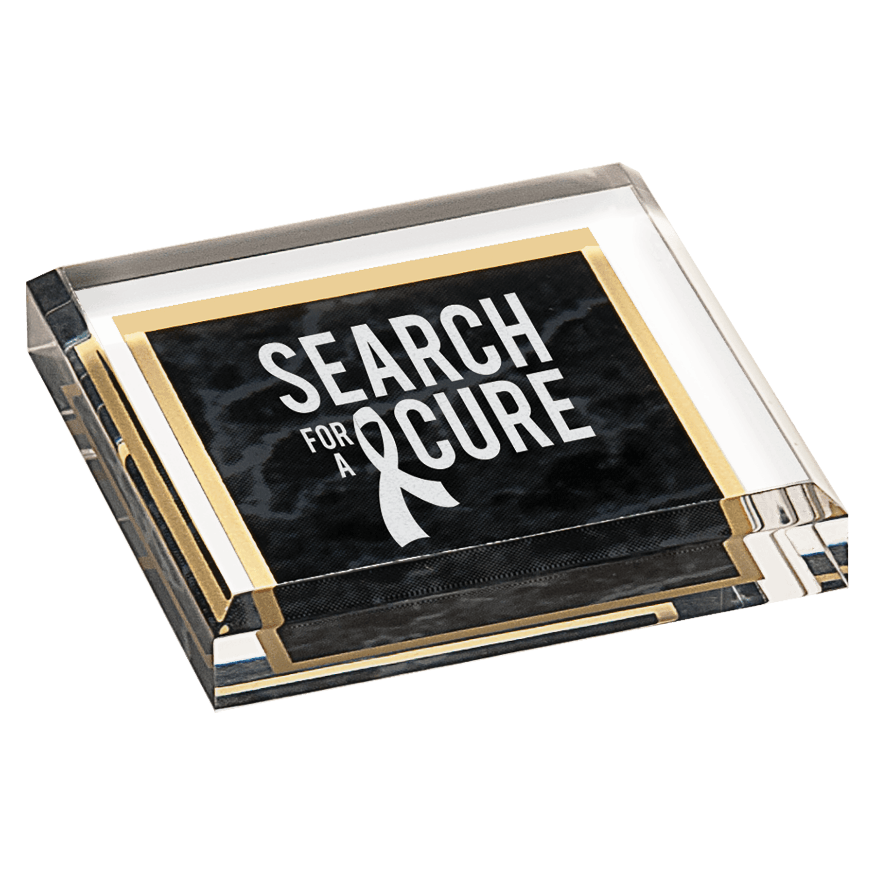 Black Marble Acrylic Paperweight