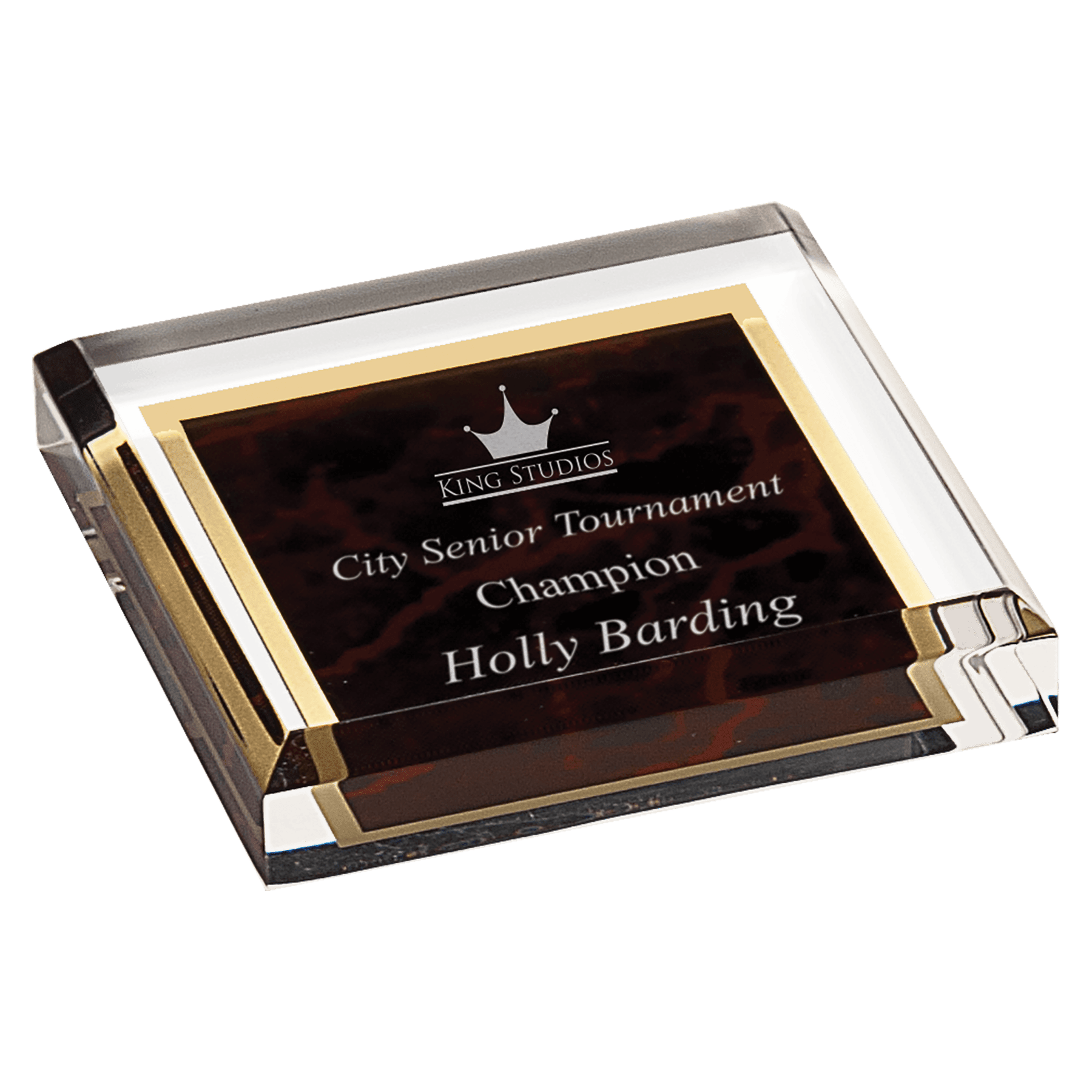 Red Marble Acrylic Paperweight