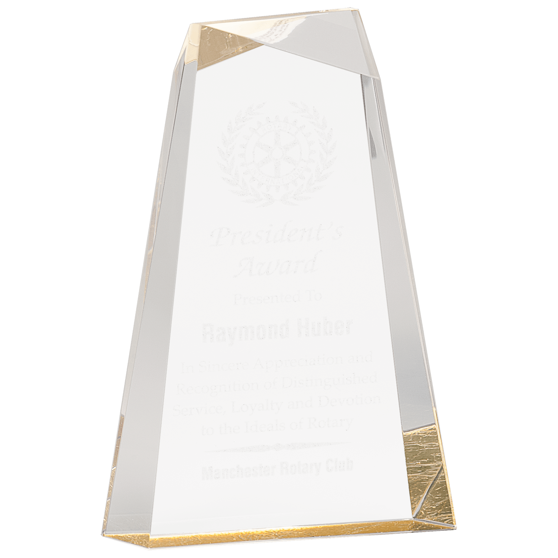 9"Gold Facet Wedge Acrylic